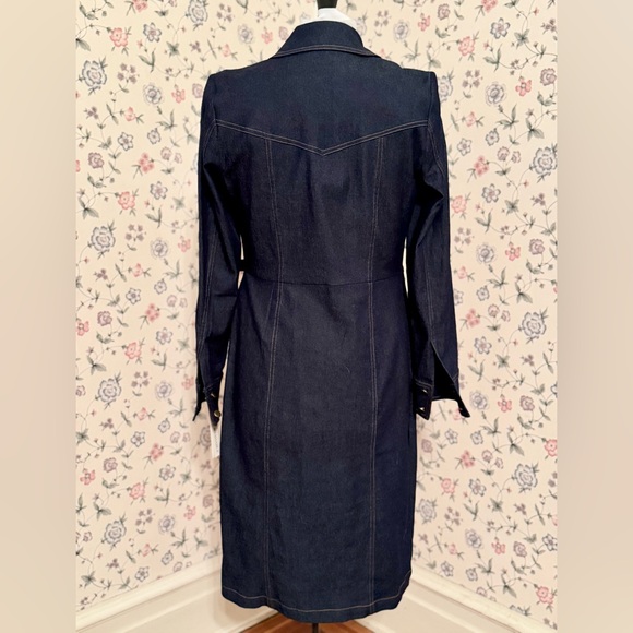 Shelby & Palmer Dark Denim Wrap Dress - Picture 3 of 9